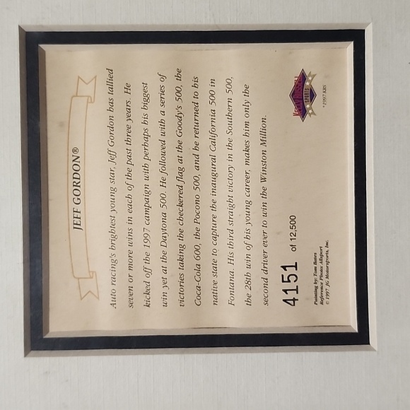 JEFF GORDON MATTED PHOTO FRAME. - Picture 2 of 5